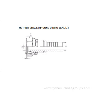 Metric O-Ring Female 24° Cone Seal L.T. 20411